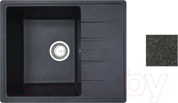 Изображение товара Мойка кухонная со смесителем БелЭворс Mila L + смеситель W4998-4-22 + дозатор L405F (черный)