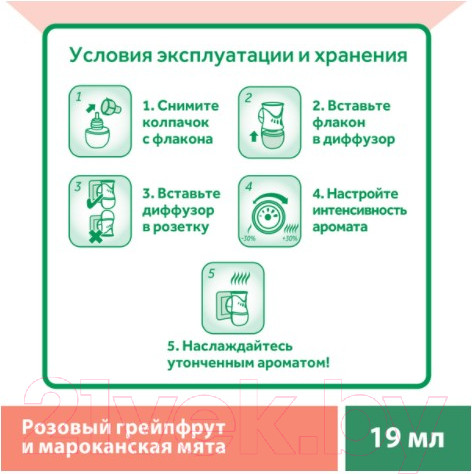 Изображение товара Флакон для аромадиффузора Air Wick Розовый грейпфрут и марокканская мята (19мл)