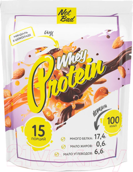 Изображение товара Протеин NotBad Whey Protein (450г, миндаль в шоколаде)