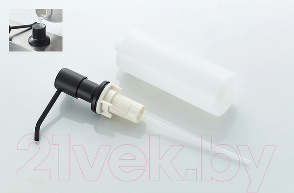 Изображение товара Мойка кухонная со смесителем БелЭворс Mila R + смеситель W4998-4-22 + дозатор L405F (черный)