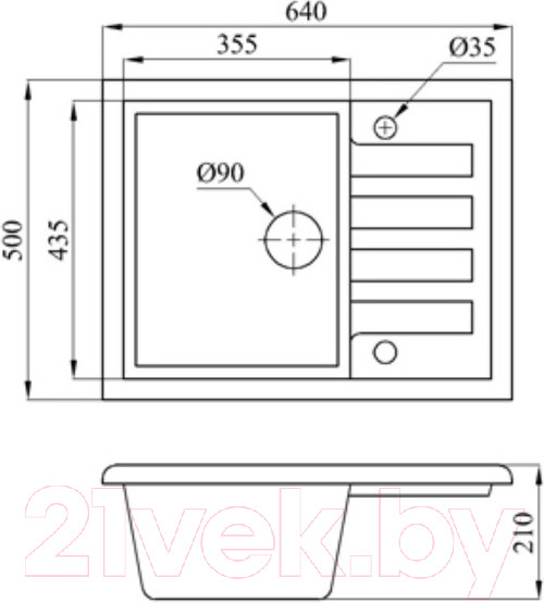 Изображение товара Мойка кухонная со смесителем БелЭворс Vega R + смеситель W4998-4-22 + дозатор L405F (черный)
