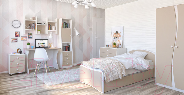 Изображение товара Двухъярусная выдвижная кровать Мебель-Неман Комби МН-211-09 (сосна рандерс/капучино)