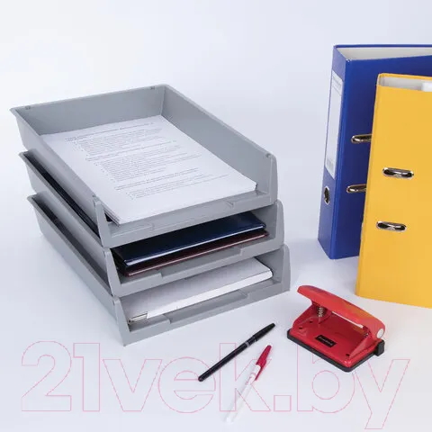 Изображение товара Лоток для бумаг Brauberg Office / 237256 (серый)