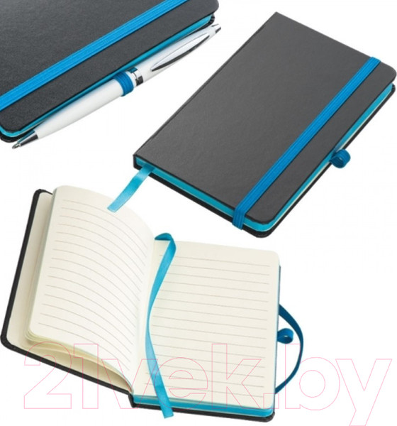 Изображение товара Записная книжка Easy Gifts Rostock / 341114 (черный/морская волна)