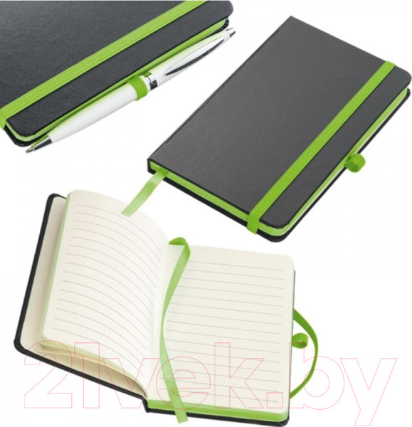 Изображение товара Записная книжка Easy Gifts Rostock / 341129 (черный/светло-зеленый)