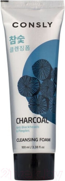 Изображение товара Пенка для умывания Consly Кремовая Против черных точек c древесным углем (100мл)