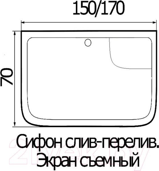 Изображение товара Ванна акриловая Wemor 170/70/55 S
