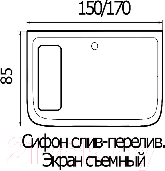Изображение товара Ванна акриловая Wemor 150/85/55 S