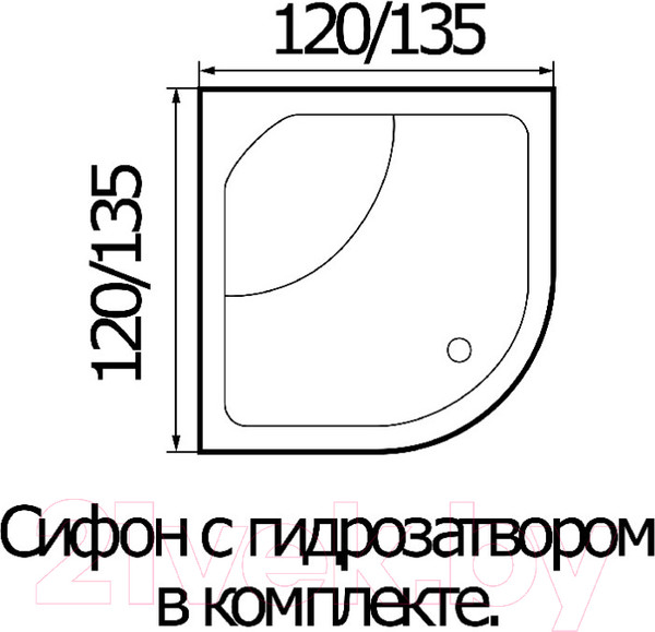 Изображение товара Душевой поддон Wemor 135/135/55 C (полукруг)