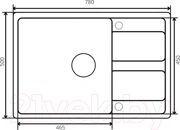 Изображение товара Мойка кухонная ZORG Apollo 78 (белый камень)