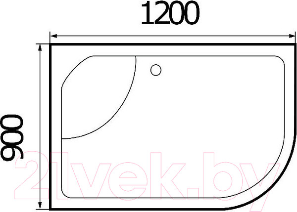 Изображение товара Душевой поддон Wemor 120/90/24 R (асимметрия)