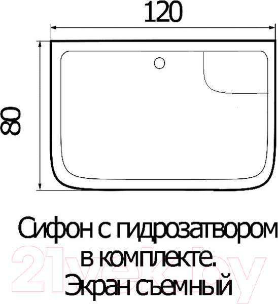 Изображение товара Душевой поддон Wemor 120/80/50 S (прямоугольный)