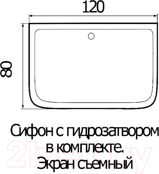 Изображение товара Душевой поддон Wemor 120/80/24 S (прямоугольный)