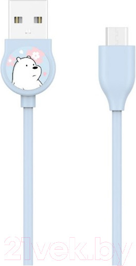 Изображение товара Кабель Miniso We Bare Bears MicroUSB / 7774 (белый медведь)