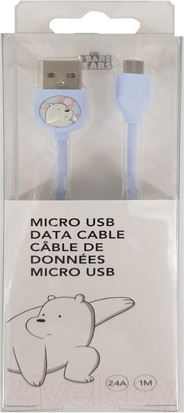 Изображение товара Кабель Miniso We Bare Bears MicroUSB / 7774 (белый медведь)