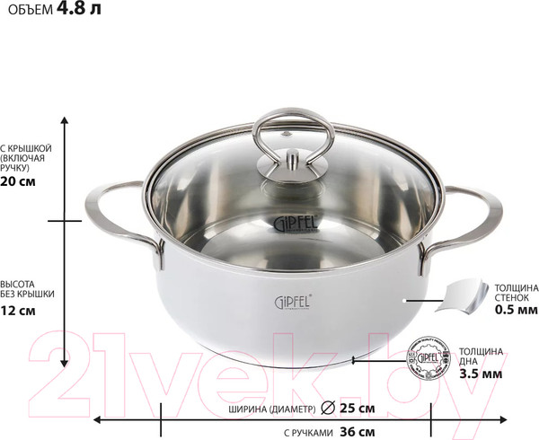Изображение товара Набор кастрюль Gipfel Sofia 0618
