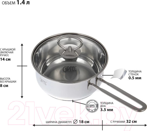 Изображение товара Набор кастрюль Gipfel Sofia 0618