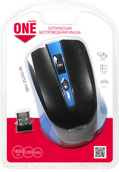 Изображение товара Мышь SmartBuy One 352 / SBM-352AG-BK (синий/черный)