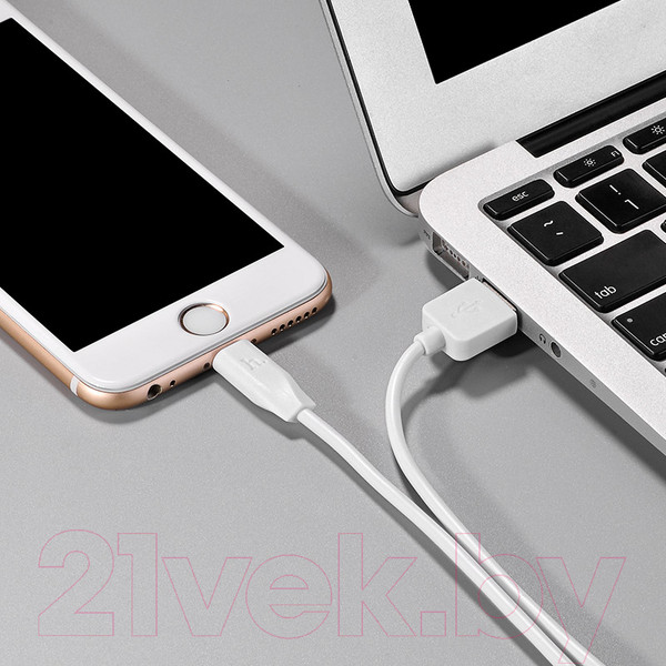 Изображение товара Кабель Hoco X1 USB Lightning (2м, белый)