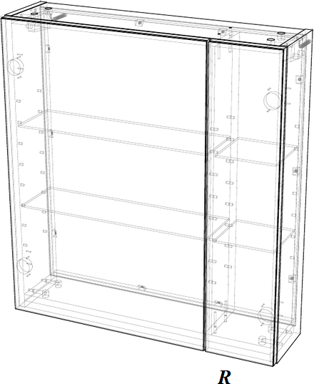 Изображение товара Шкаф с зеркалом для ванной Garda 1/R (65)