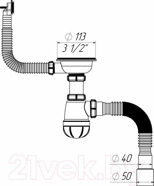 Изображение товара Сифон Aquant B0139-20-MR