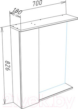 Изображение товара Шкаф с зеркалом для ванной Garda Soty4_700_PVС (бетон)