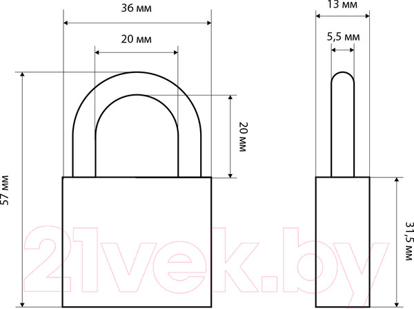 Изображение товара Замок навесной Стандарт HG-340