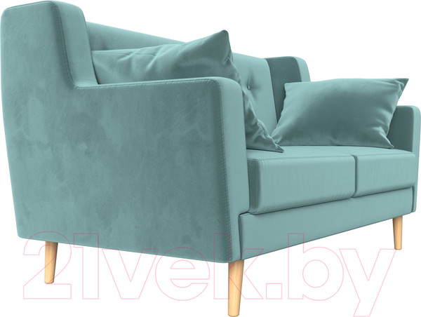 Изображение товара Диван Лига Диванов Брайтон 281 2-х местный / 108915 (велюр, бирюзовый)