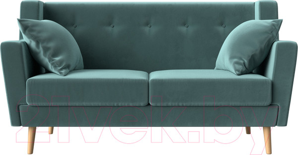 Изображение товара Диван Лига Диванов Брайтон 281 2-х местный / 108915 (велюр, бирюзовый)