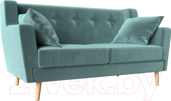 Изображение товара Диван Лига Диванов Брайтон 281 2-х местный / 108915 (велюр, бирюзовый)
