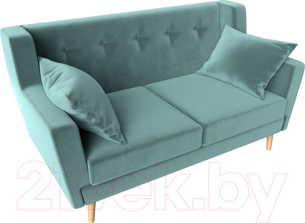 Изображение товара Диван Лига Диванов Брайтон 281 2-х местный / 108915 (велюр, бирюзовый)