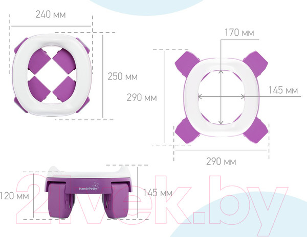 Изображение товара Дорожный горшок Roxy-Kids HandyPotty / HP-250M (фиолетовый)