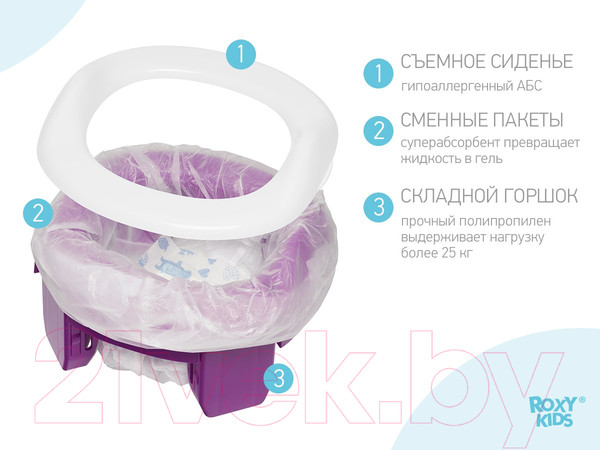 Изображение товара Дорожный горшок Roxy-Kids HandyPotty / HP-250M (фиолетовый)