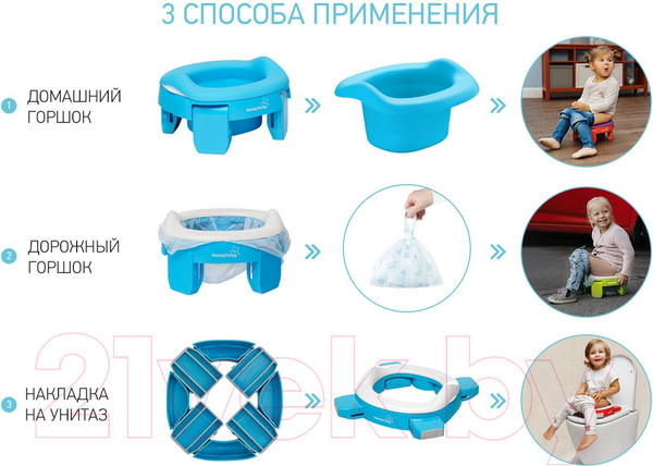 Изображение товара Дорожный горшок Roxy-Kids HandyPotty / HP-255B (голубой)