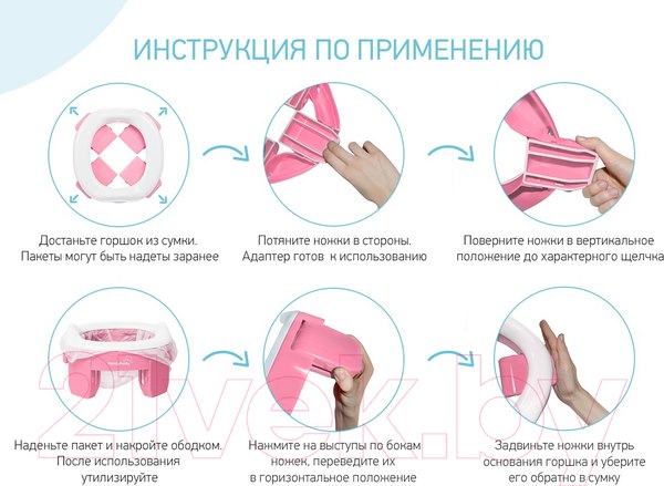 Изображение товара Дорожный горшок Roxy-Kids HandyPotty / HP-255E (розовый)