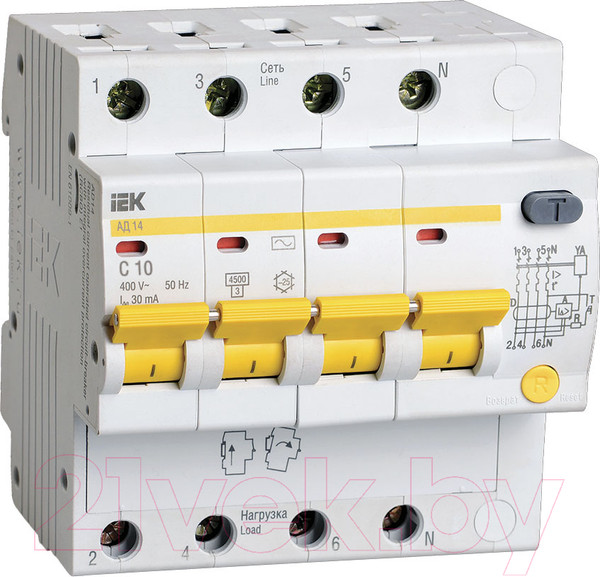 Изображение товара Дифференциальный автомат IEK MAD10-4-010-C-030
