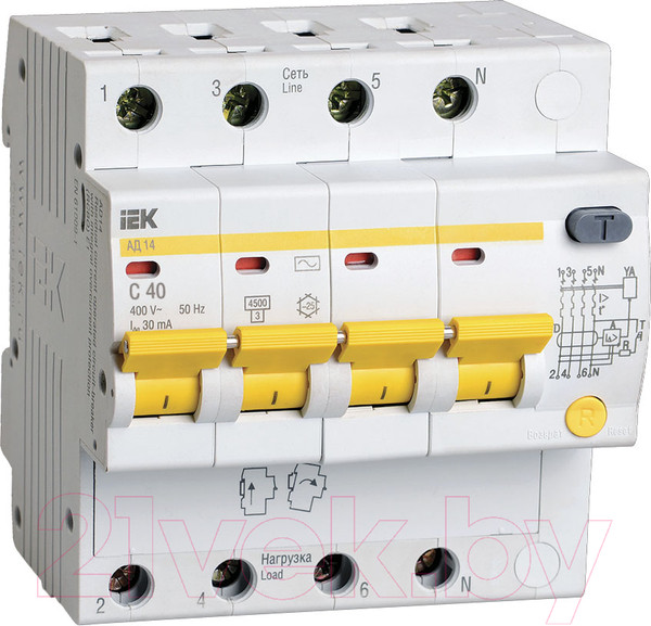 Изображение товара Дифференциальный автомат IEK MAD10-4-040-C-030