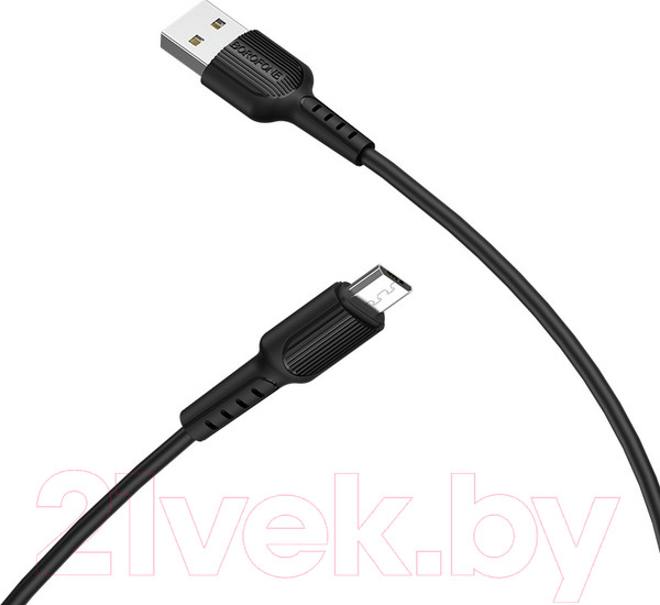 Изображение товара Кабель Borofone BX16 USB MicroUSB (1м, черный)