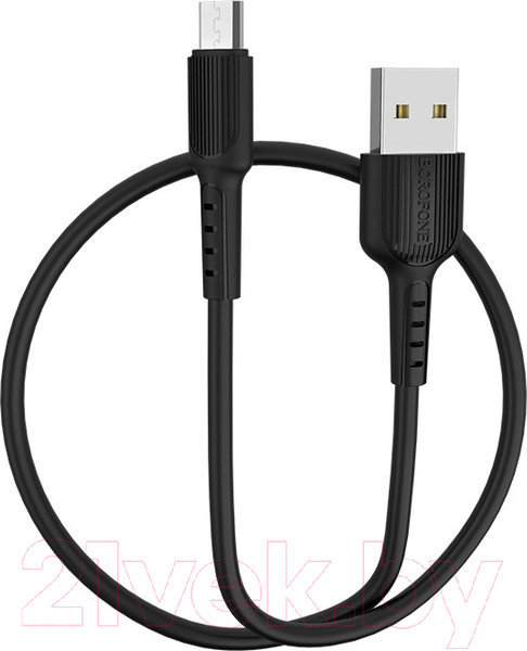 Изображение товара Кабель Borofone BX16 USB MicroUSB (1м, черный)