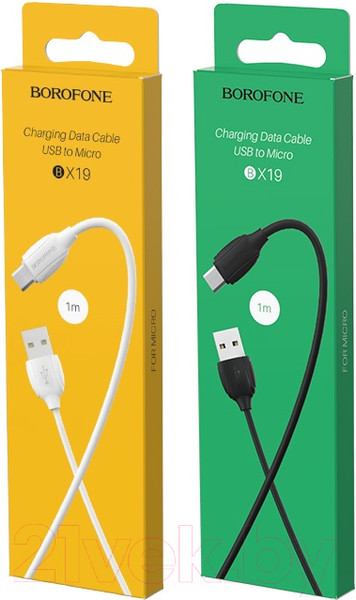 Изображение товара Кабель Borofone BX19 USB MicroUSB (1м, черный)