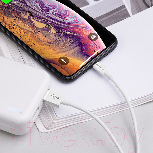 Изображение товара Кабель Borofone BX22 USB Lightning (белый)