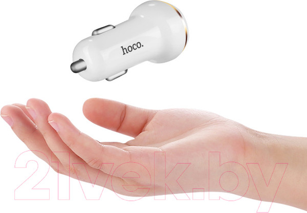 Изображение товара Зарядное устройство автомобильное Hoco Z1 Double Ported Car Charger (белый)