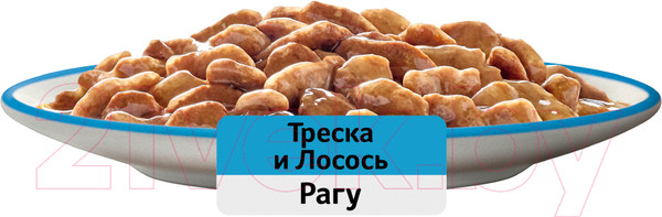 Изображение товара Влажный корм для кошек Whiskas Рагу с треской и лососем (75г)