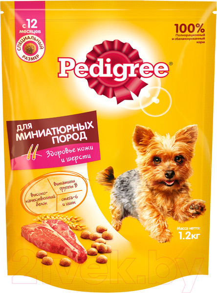 Изображение товара Сухой корм для собак Pedigree Для взрослых собак миниатюрных пород с говядиной (1.2кг)