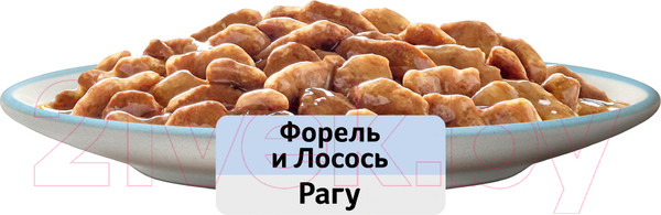 Изображение товара Влажный корм для кошек Whiskas Рагу с форелью и лососем (75г)