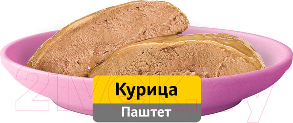 Изображение товара Влажный корм для кошек Whiskas Для котят от 1 до 12 месяцев паштет с курицей (75г)