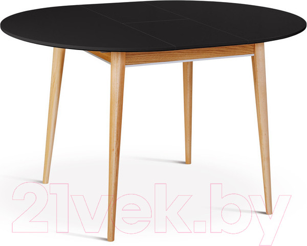 Изображение товара Обеденный стол ТехКомПро Арека К1200 / 121764 (бук/черный/подстолье тон 2/ножка 8)