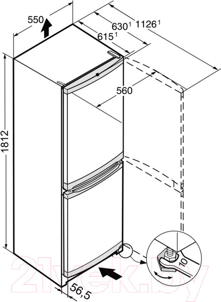 Изображение товара Холодильник с морозильником Liebherr CUef 3331
