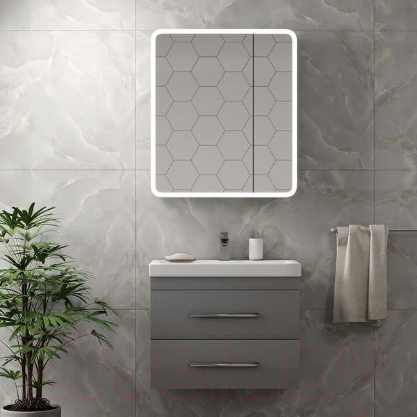 Изображение товара Шкаф с зеркалом для ванной Континент Emotion Led 70x80 (с датчиком движения)