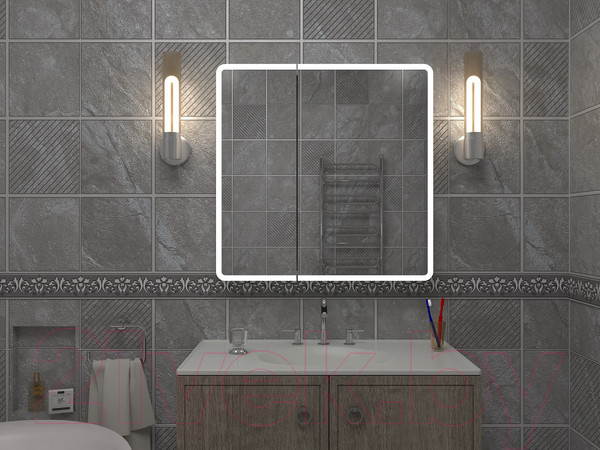 Изображение товара Шкаф с зеркалом для ванной Континент Emotion Led 80x80 (с датчиком движения)